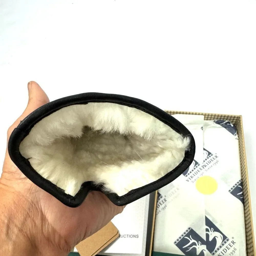 VIKIDEER Soft Leather Winter Warm Fur Lining Gloves In A Gift Box S